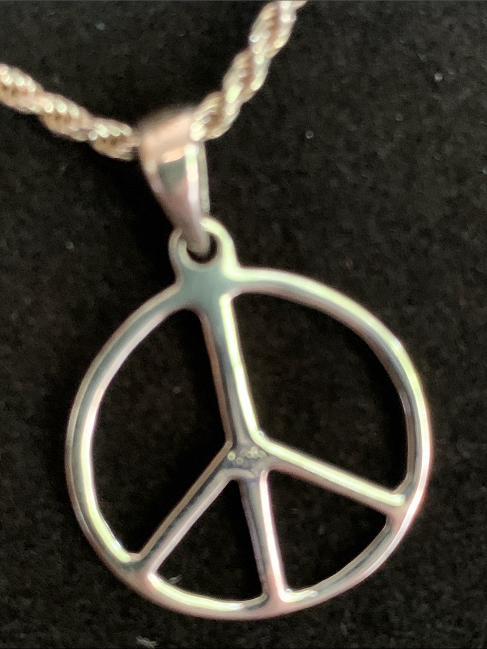 Silver Peace Sign 925 Necklace and Earring Set - Women Jewelry - Picture 4 of 5